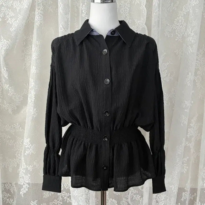 [SOLD OUT] 82-94-160)새상품 한섬 오즈세컨 스모킹 블라우스 블랙