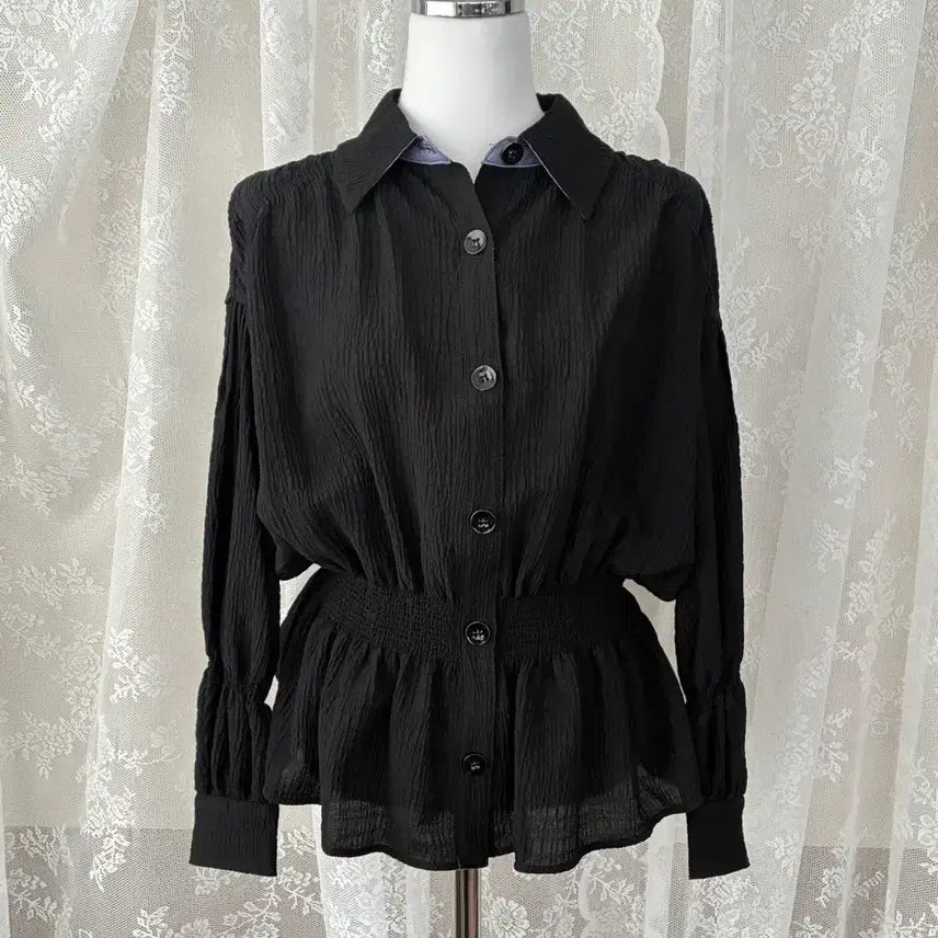 [SOLD OUT] 82-94-160)새상품 한섬 오즈세컨 스모킹 블라우스 블랙
