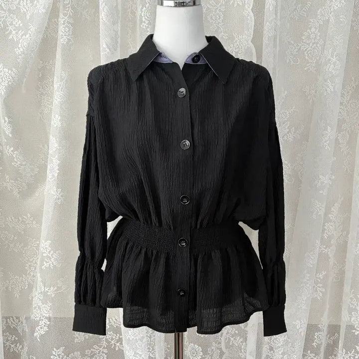 [SOLD OUT] 82-94-160)새상품 한섬 오즈세컨 스모킹 블라우스 블랙
