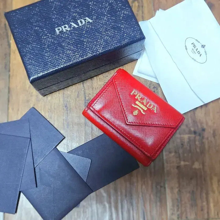 [BUNJANG] Prada Saffiano Mini Tri-Fold Wallet / 정품 프라다 미니 3단 반지갑