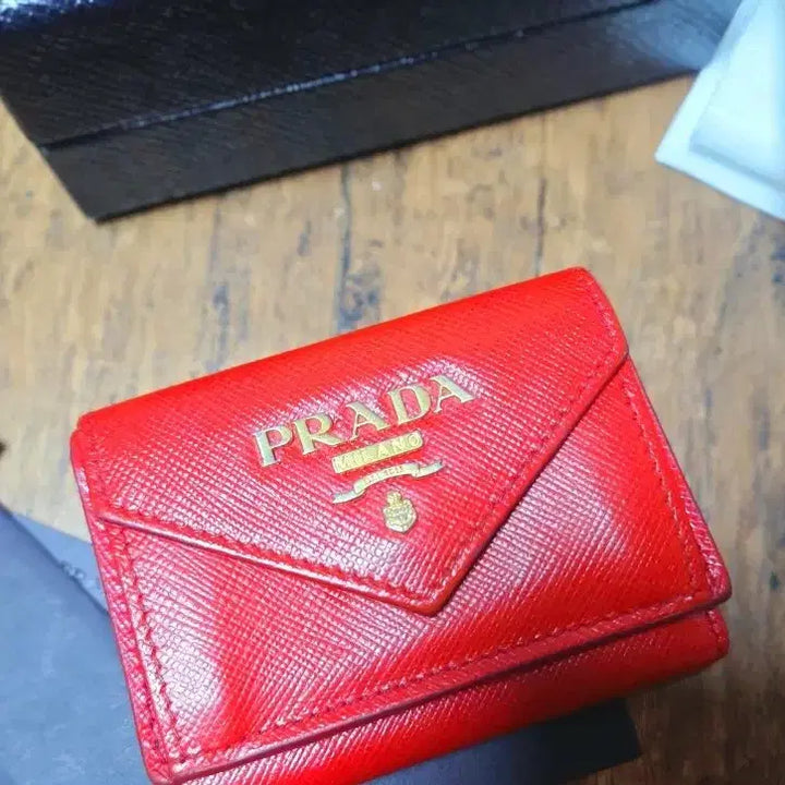 [BUNJANG] Prada Saffiano Mini Tri-Fold Wallet / 정품 프라다 미니 3단 반지갑