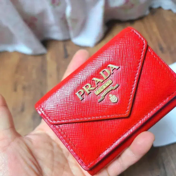 [BUNJANG] Prada Saffiano Mini Tri-Fold Wallet / 정품 프라다 미니 3단 반지갑