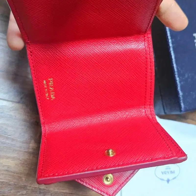 [BUNJANG] Prada Saffiano Mini Tri-Fold Wallet / 정품 프라다 미니 3단 반지갑