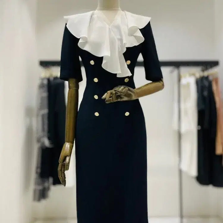 [BUNJANG] Mojo S.phine Navy Frill Dress / [모조에스핀]네이비 프릴원피스 55(거의 새상품)