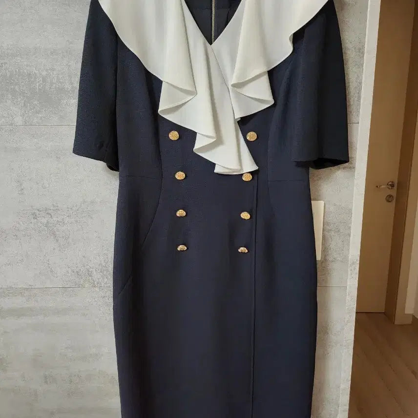 [BUNJANG] Mojo S.phine Navy Frill Dress / [모조에스핀]네이비 프릴원피스 55(거의 새상품)