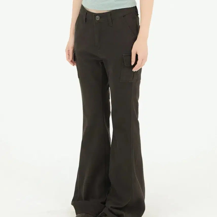 [SOLD OUT] 미레코 버튼 부츠컷 팬츠 브라운 1 size