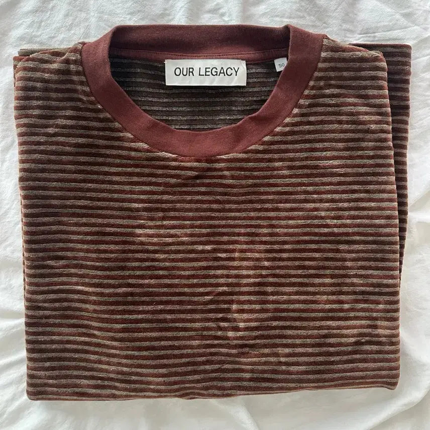 [BUNJANG] Our Legacy Brown Stripe T-Shirt / 아워레가시 브라운 스트라이프 티셔츠