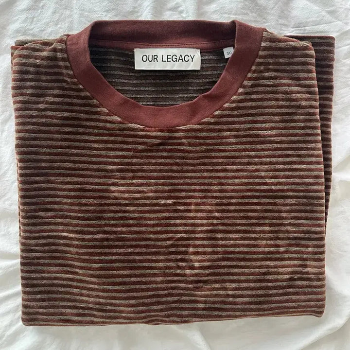 [BUNJANG] Our Legacy Brown Stripe T-Shirt / 아워레가시 브라운 스트라이프 티셔츠