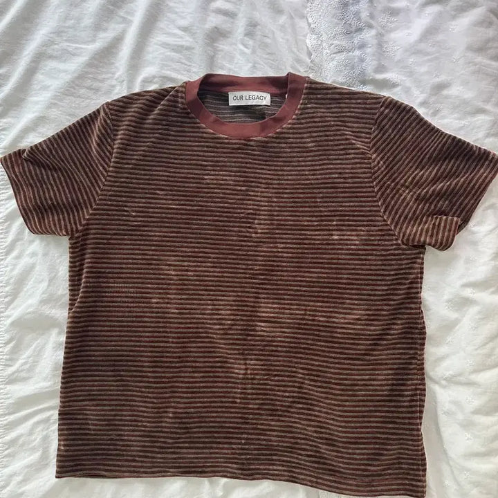 [BUNJANG] Our Legacy Brown Stripe T-Shirt / 아워레가시 브라운 스트라이프 티셔츠