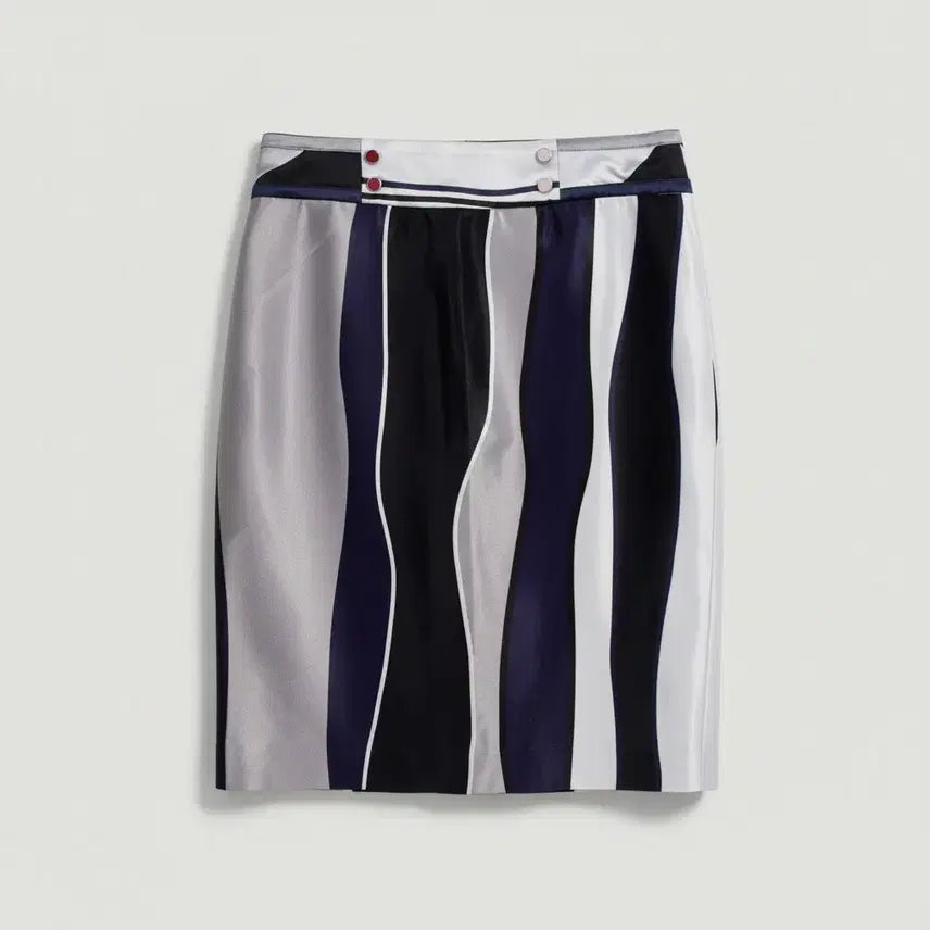 [BUNJANG] Join us Wave Pattern Skirt BK / 여성55/ 조이너스 물결 패턴 정장 스커트 BK 19-97
