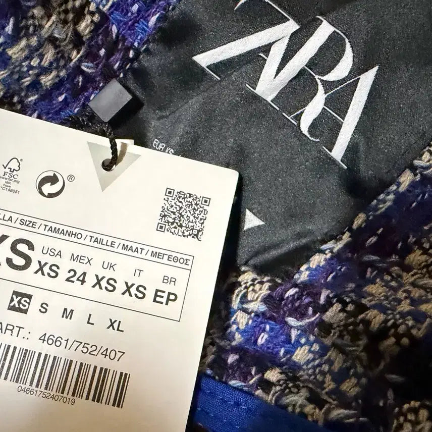 [BUNJANG] Zara Structured Cropped Tweed Check Jacket XS / 자라 스트럭처 크롭 트위드 체크 자켓 xs