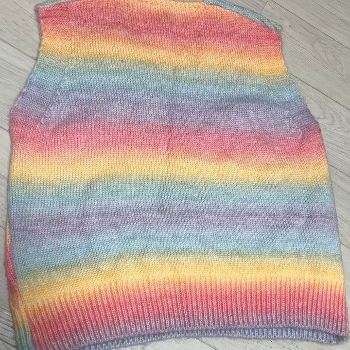 [BUNJANG] Rainbow Cable Knit Vest / 레인보우 케이블 니트 조끼