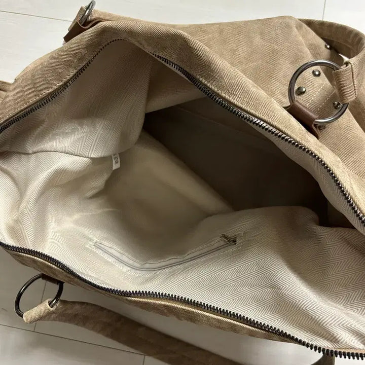 [BUNJANG] Avely Zigzag Stud Big Shoulder Bag Tote Bag Beige / 에이블리 지그재그 스터드 빅 숄더백 토트백 베이지