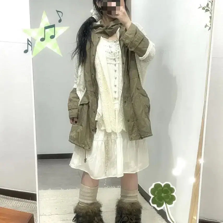 [SOLD OUT] (가격제안,단품 가능)5피스 야상 모리걸 빈티지 세트