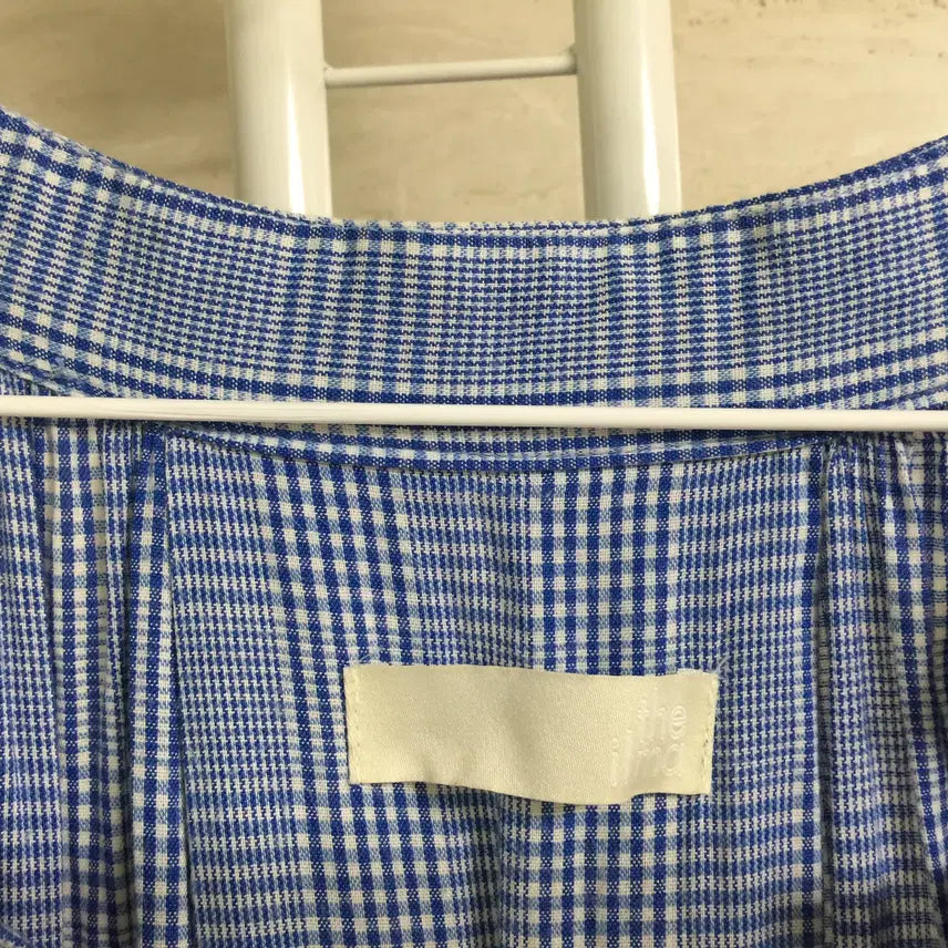 [BUNJANG] The Ilma Puff Sleeve Check Long Dress / 더일마 퍼프소매 체크 롱 원피스 free