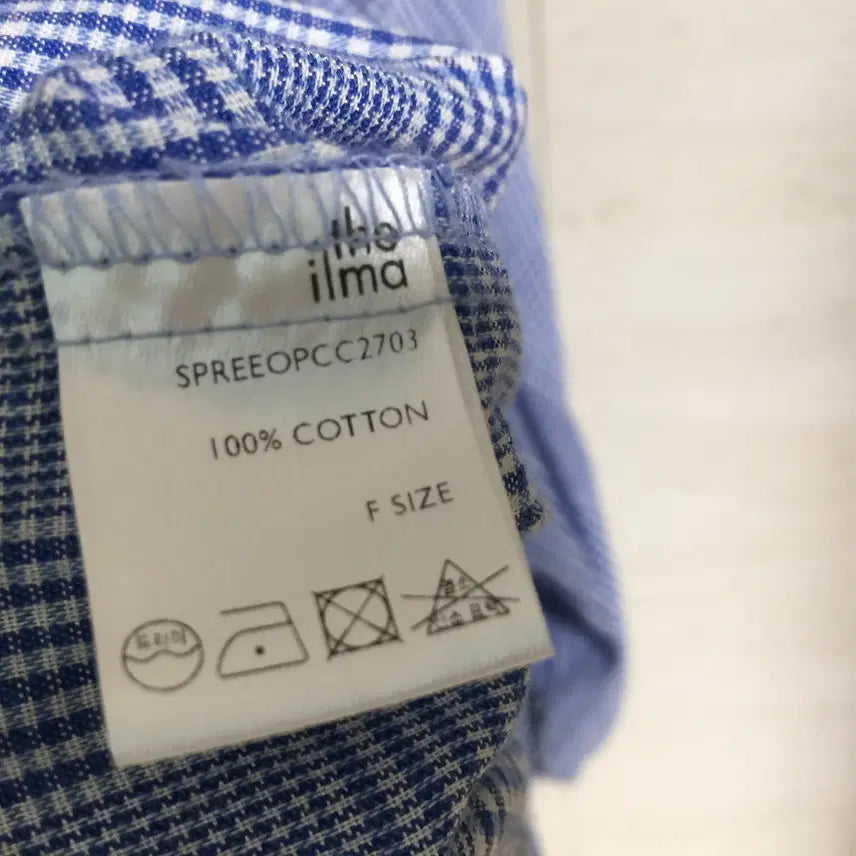 [BUNJANG] The Ilma Puff Sleeve Check Long Dress / 더일마 퍼프소매 체크 롱 원피스 free