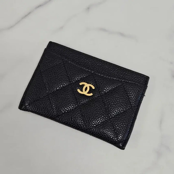 [BUNJANG] Chanel Caviar Card Holder Black Gold Hardware / 샤넬 캐비어 카드지갑 블랙 금장
