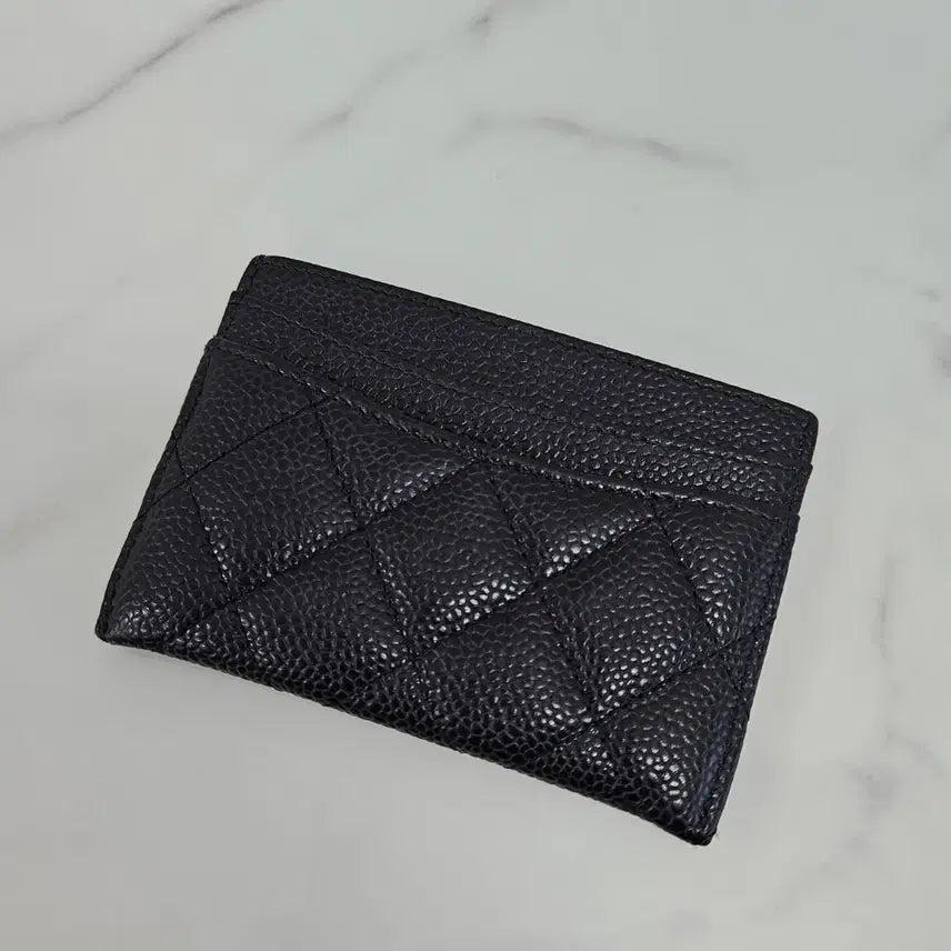 [BUNJANG] Chanel Caviar Card Holder Black Gold Hardware / 샤넬 캐비어 카드지갑 블랙 금장