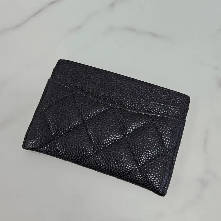 [BUNJANG] Chanel Caviar Card Holder Black Gold Hardware / 샤넬 캐비어 카드지갑 블랙 금장