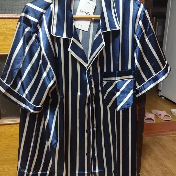 [BUNJANG] Lovingly Striped Short Sleeve Pajamas / Lovingly 줄무늬 반팔 잠옷