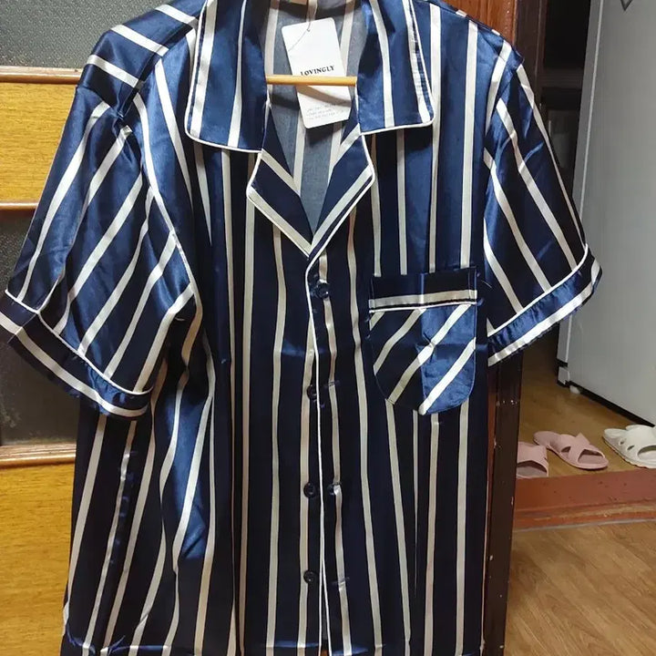[BUNJANG] Lovingly Striped Short Sleeve Pajamas / Lovingly 줄무늬 반팔 잠옷