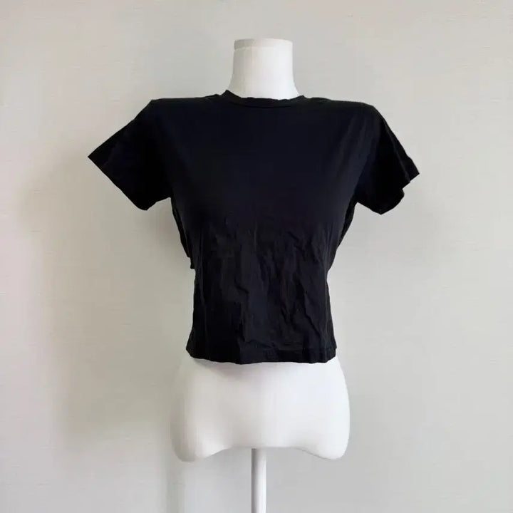 [BUNJANG] Black Strap Crop T-Shirt / 새상품) 블랙 백 스트랩 크롭 반팔티