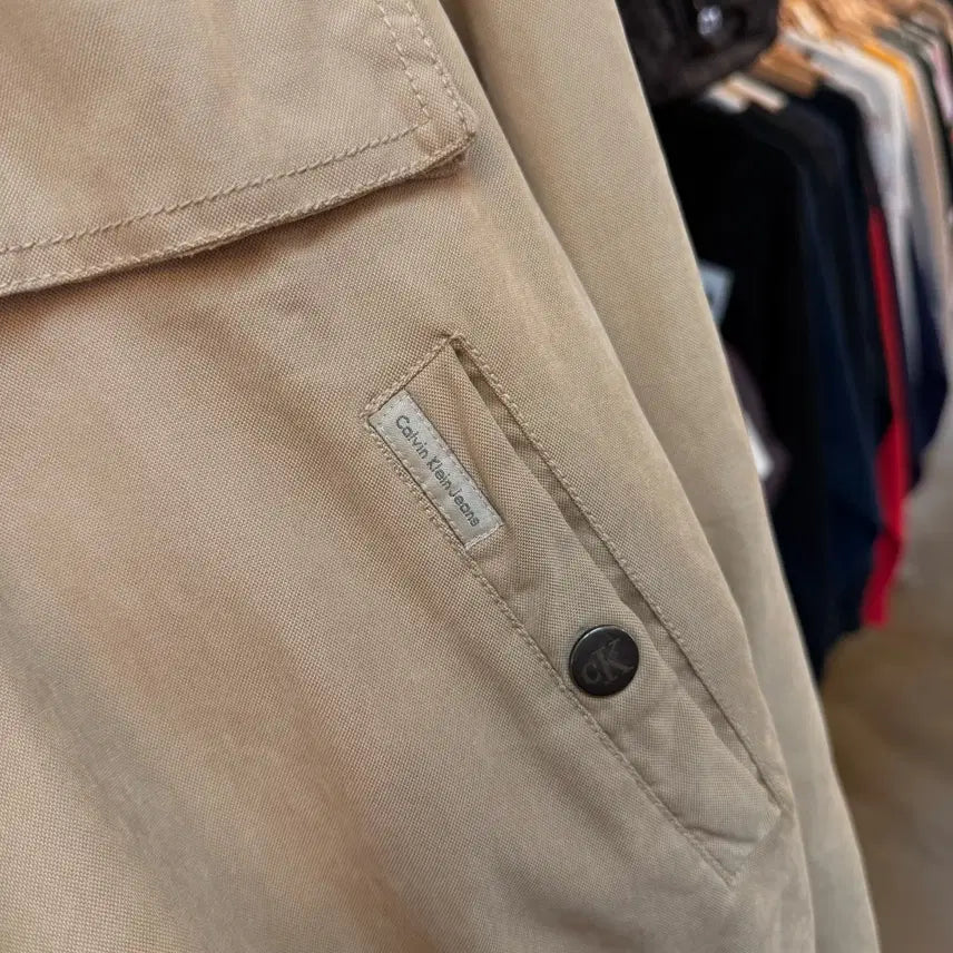 [BUNJANG] Calvin Klein Double Collar Two-Pocket Bomber Jacket / 캘빈 클라인 이중카라 투포켓 봄버 자켓