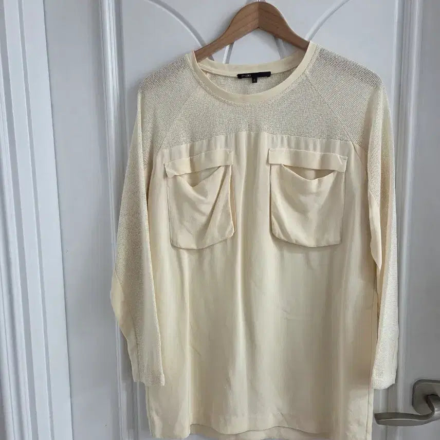 [BUNJANG] Maje Ivory Pocket T-shirt / 55~66 마쥬 아이보리 포켓 티 (maje)