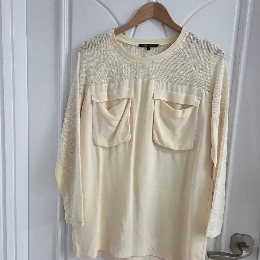 [BUNJANG] Maje Ivory Pocket T-shirt / 55~66 마쥬 아이보리 포켓 티 (maje)