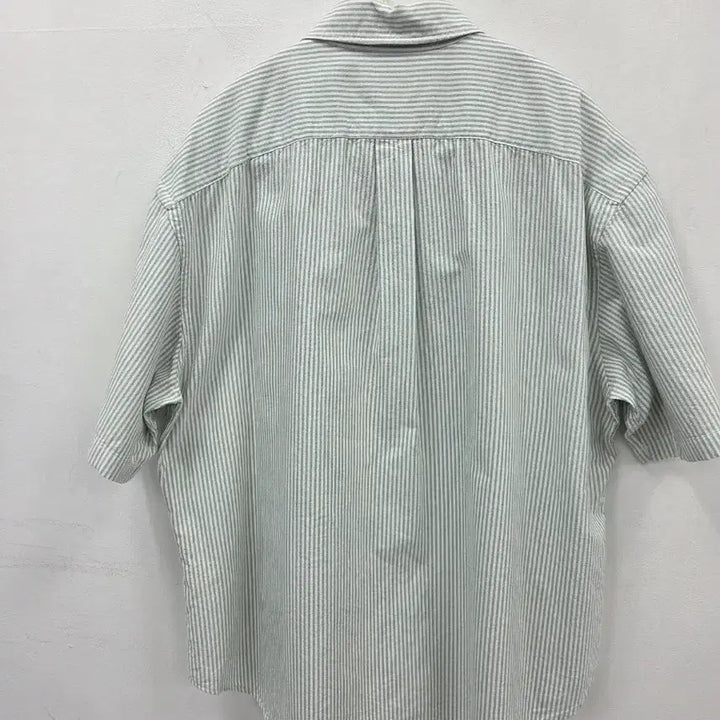 [BUNJANG] Espionage Oxford Striped Short Sleeve Shirt / M 2025 공용 에스피오나지 옥스포드 반팔 셔츠 그린 스트라이프