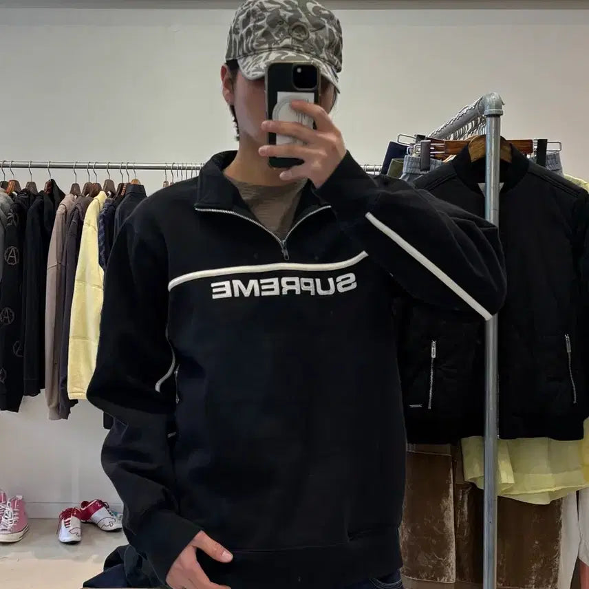 [BUNJANG] Supreme Two-Tone Half Zip Sweatshirt / 17fw 슈프림 투톤 하프 집업 스웻셔츠