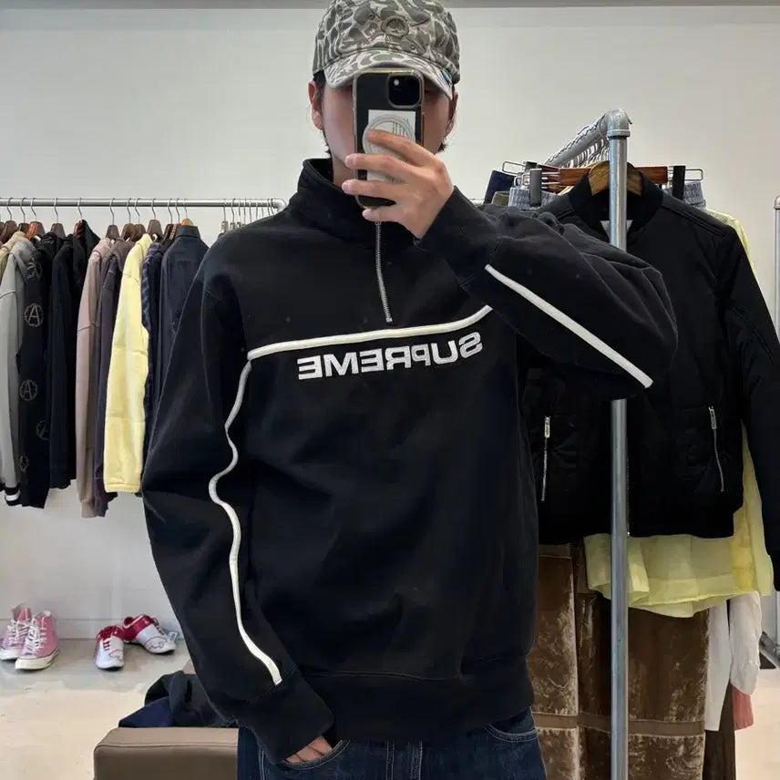 [BUNJANG] Supreme Two-Tone Half Zip Sweatshirt / 17fw 슈프림 투톤 하프 집업 스웻셔츠