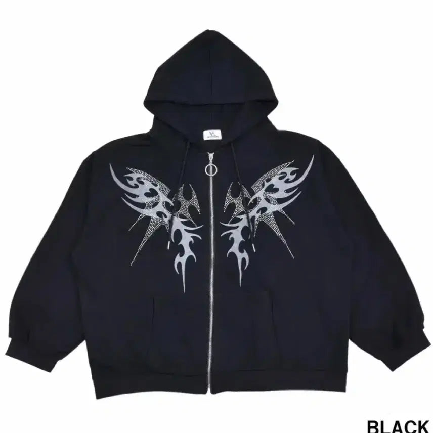 [BUNJANG] Volcan Aphrodite Rhinestone Hooded Zip-up / 볼칸 아프로디테 volcan 라인스톤 후드집업 중성계 지뢰계