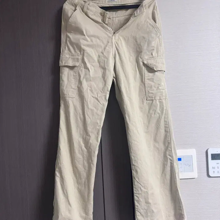 [BUNJANG] Cargo Wide Long Pants Beige S / 카고 와이드 롱 팬츠 베이지s