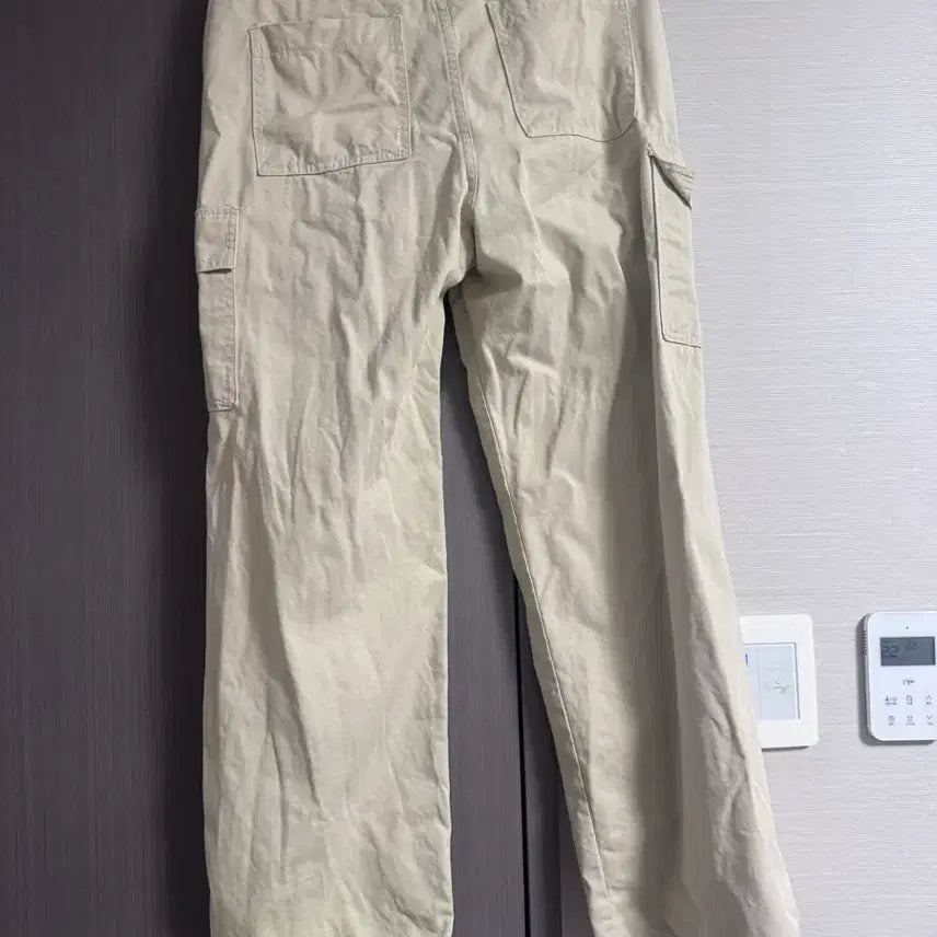 [BUNJANG] Cargo Wide Long Pants Beige S / 카고 와이드 롱 팬츠 베이지s
