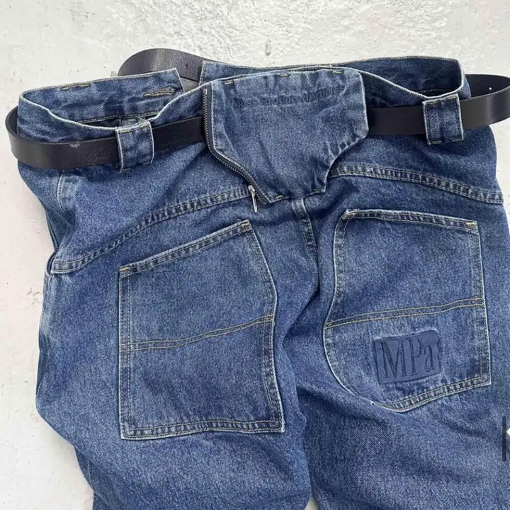 [BUNJANG] Plastic Product MPa Angled Cargo Zipper Pants M / 플라스틱프로덕트 MPa 앵글 카고 지퍼 팬츠 청바지 M