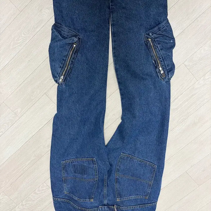 [BUNJANG] Plastic Product MPa Angled Cargo Zipper Pants M / 플라스틱프로덕트 MPa 앵글 카고 지퍼 팬츠 청바지 M