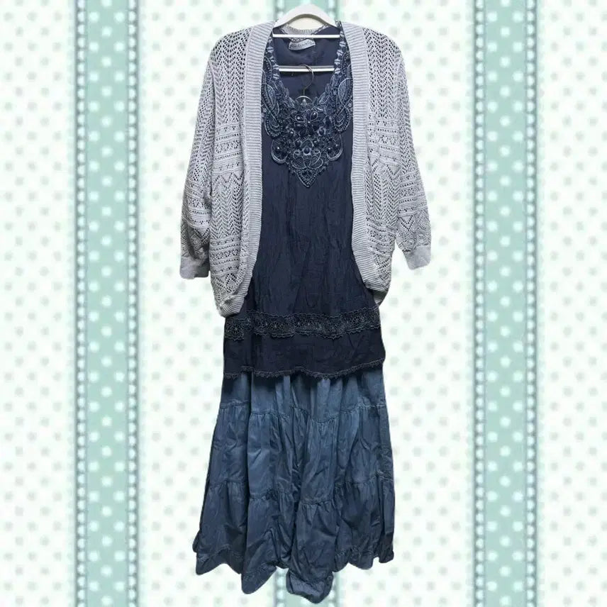 [BUNJANG] Morigirl Hippie Hagumi Coordi Set / 모리걸 히피 하구미 코디 세트