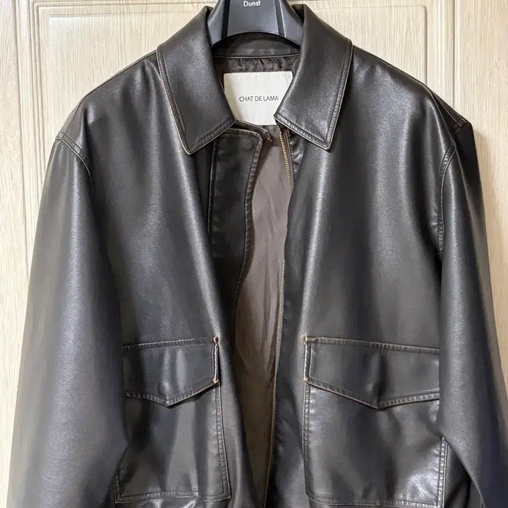 [BUNJANG] Shardrama Oversized Washed Leather Jumper (Dark Brown) / 샤드라마 오버사이즈 워시드 레더 점퍼 (다크브라운)