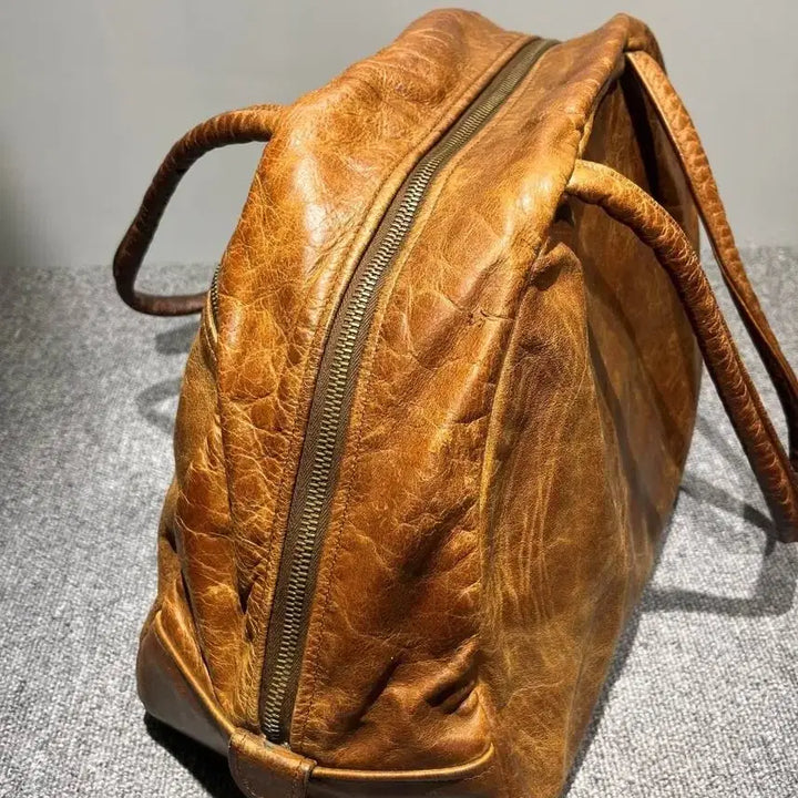 [BUNJANG] Jas M.B. Vintage Leather Bowling Bag / Jas M.B 빈티지가공 레더 볼링백 포터 장인 가죽 추천