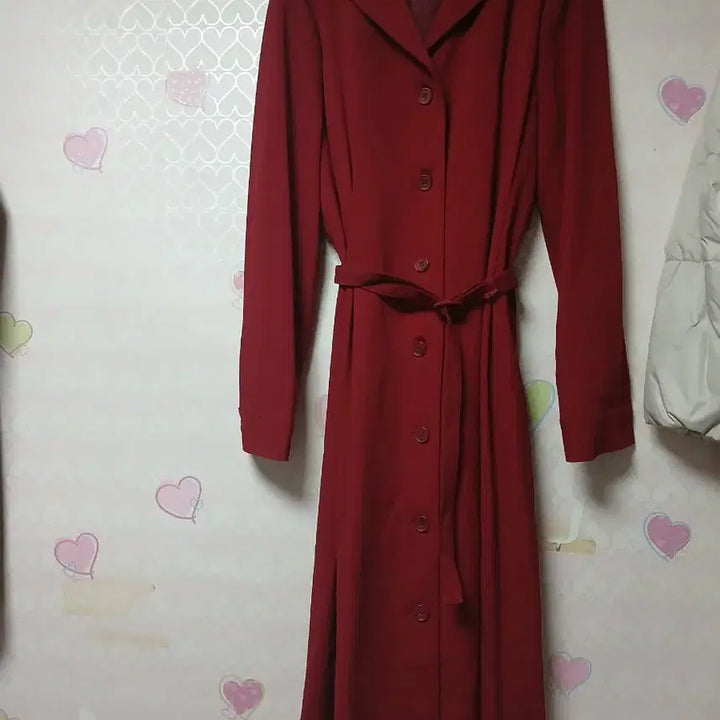[BUNJANG] Red Long Shirt Dress / 레드 롱 셔츠 원피스