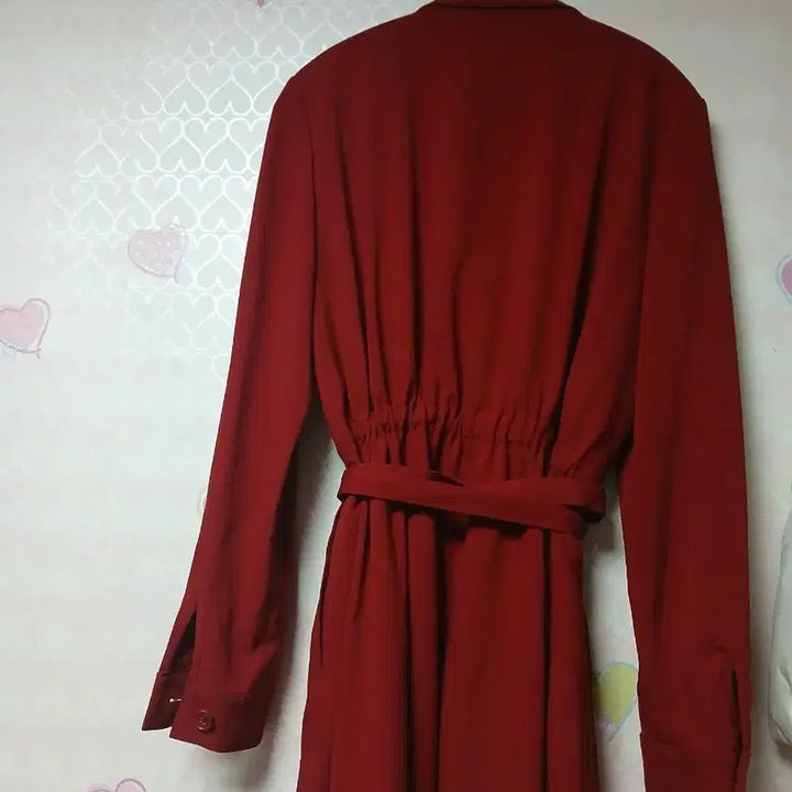 [BUNJANG] Red Long Shirt Dress / 레드 롱 셔츠 원피스