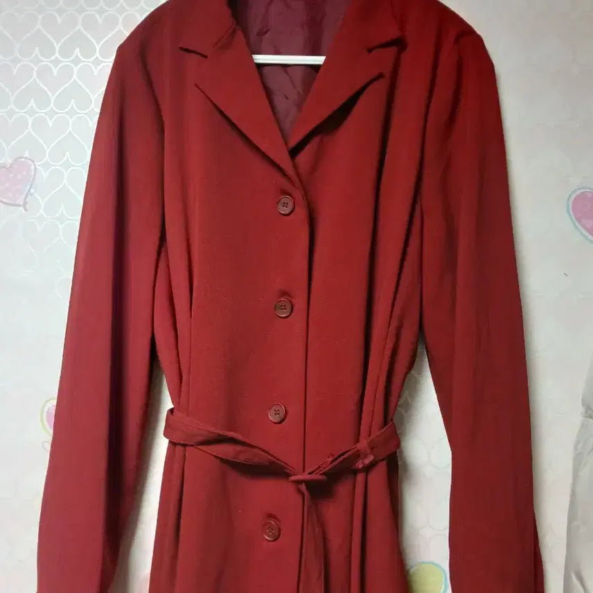 [BUNJANG] Red Long Shirt Dress / 레드 롱 셔츠 원피스