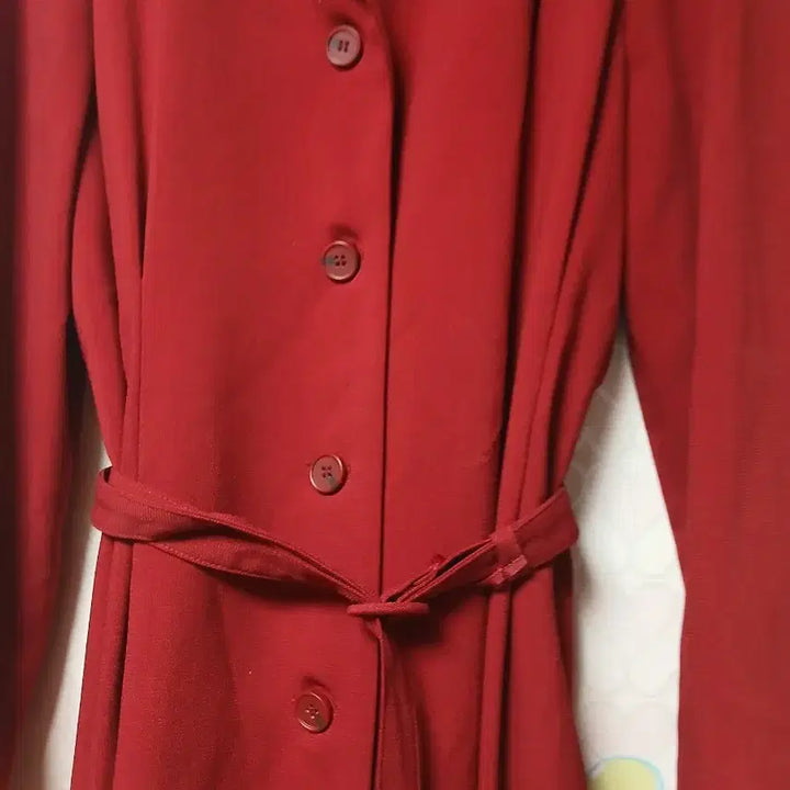 [BUNJANG] Red Long Shirt Dress / 레드 롱 셔츠 원피스