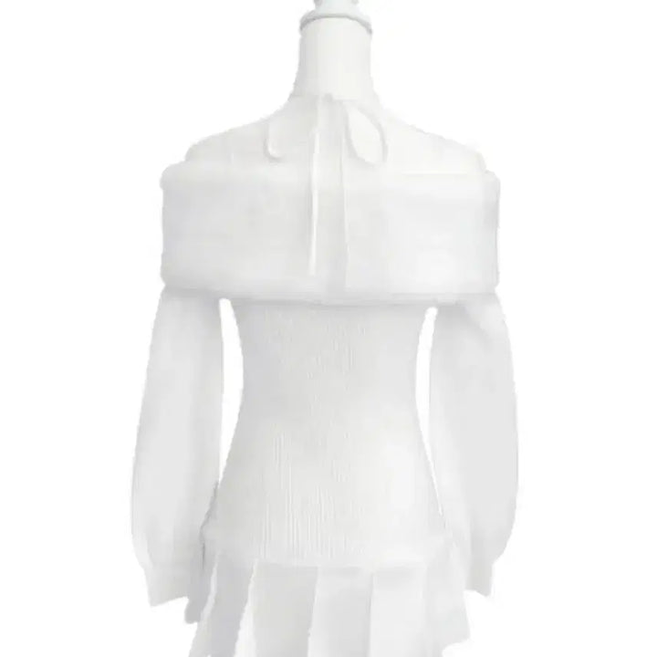 [BUNJANG] Honey Muse Big Ribbon Cross White Off-Shoulder Dress / 허니뮤 빅 리본 크로스 화이트 오프숄더 원피스 미셸마카롱 스나계 양산형