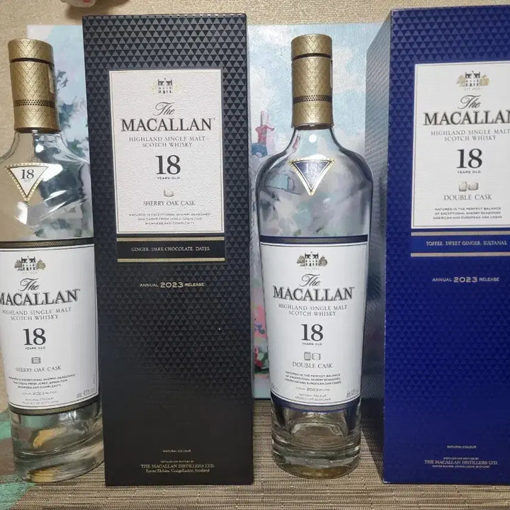 [BUNJANG] Macallan 18 Year Old Sherry + Double Cask Empty Bottle Set / 구형 맥캘란 18년 쉐리+더블캐스크  공병 케이스 SET