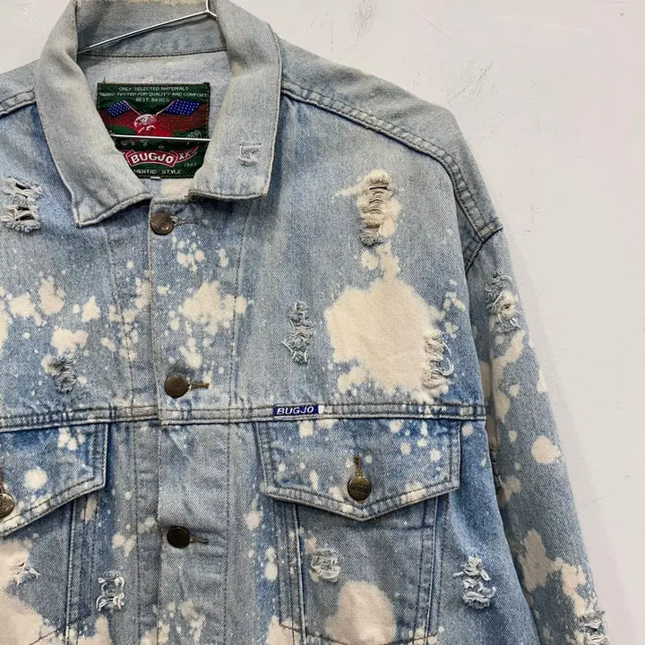 [BUNJANG] BUGJO American Vintage Tie-Dye Denim Jacket / BUGJO 아메리칸빈티지 타이다이 데미지 데님자켓