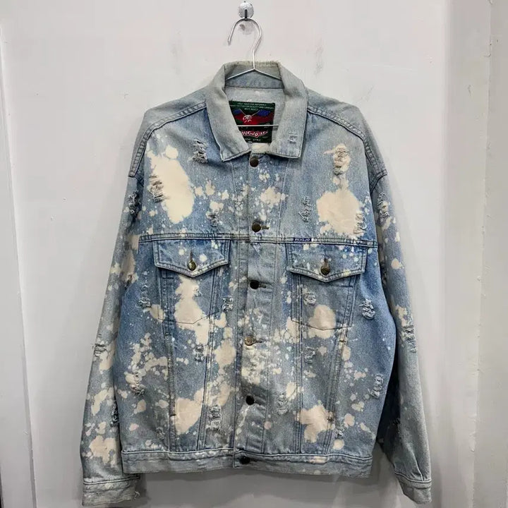 [BUNJANG] BUGJO American Vintage Tie-Dye Denim Jacket / BUGJO 아메리칸빈티지 타이다이 데미지 데님자켓