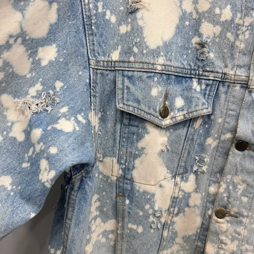 [BUNJANG] BUGJO American Vintage Tie-Dye Denim Jacket / BUGJO 아메리칸빈티지 타이다이 데미지 데님자켓