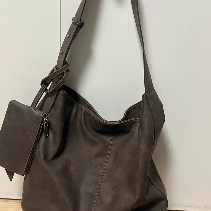 [BUNJANG] Suede Shoulder Bag / 스웨이드 가죽 숄더백